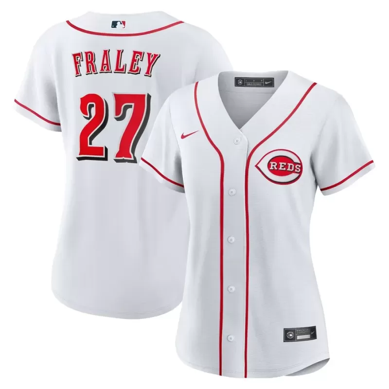Women's Cincinnati Reds Jake Fraley Nike White Home Replica Jersey Women's Cincinnati Reds Jake Fraley Nike White Home Replica Jersey