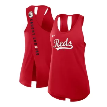 Women's Cincinnati Reds Nike Red Crisscross Performance Tank Top Women's Cincinnati Reds Nike Red Crisscross Performance Tank Top