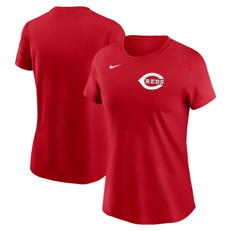 Women's Cincinnati Reds Nike Red Fuse Wordmark T-Shirt Women's Cincinnati Reds Nike Red Fuse Wordmark T-Shirt