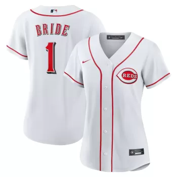 Women's Cincinnati Reds Nike White #1 Bride Home Replica Jersey Women's Cincinnati Reds Nike White #1 Bride Home Replica Jersey