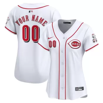 Women's Cincinnati Reds Nike White Home Limited Custom Jersey Women's Cincinnati Reds Nike White Home Limited Custom Jersey