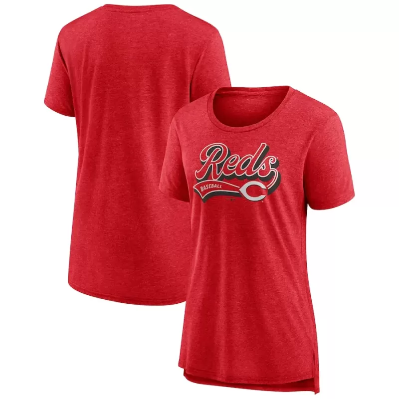 Women's Cincinnati Reds Red League Leader Tri-Blend T-Shirt Women's Cincinnati Reds Red League Leader Tri-Blend T-Shirt