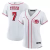 Women's Cincinnati Reds Spencer Steer Nike White Home Replica Jersey
