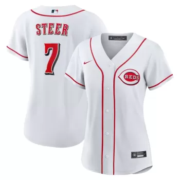 Women's Cincinnati Reds Spencer Steer Nike White Home Replica Jersey Women's Cincinnati Reds Spencer Steer Nike White Home Replica Jersey