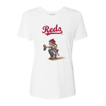 Women's Cincinnati Reds Tiny Turnip White Kate the Catcher T-Shirt Women's Cincinnati Reds Tiny Turnip White Kate the Catcher T-Shirt