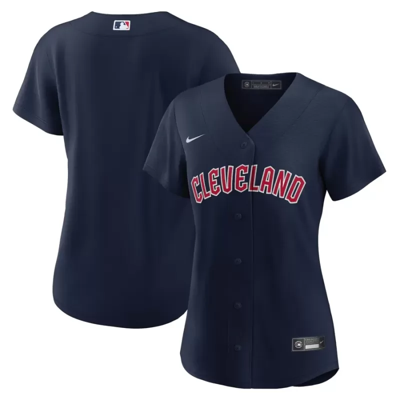 Women's Cleveland Guardians Nike Navy Alternate Official Replica Jersey Women's Cleveland Guardians Nike Navy Alternate Official Replica Jersey