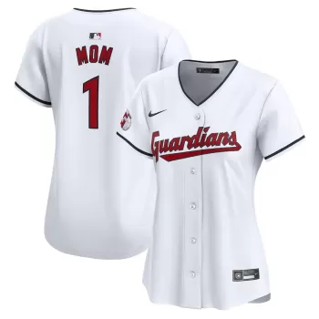 Women's Cleveland Guardians Nike White #1 Mom Home Limited Jersey Women's Cleveland Guardians Nike White #1 Mom Home Limited Jersey