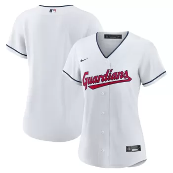 Women's Cleveland Guardians Nike White Home Blank Replica Jersey Women's Cleveland Guardians Nike White Home Blank Replica Jersey
