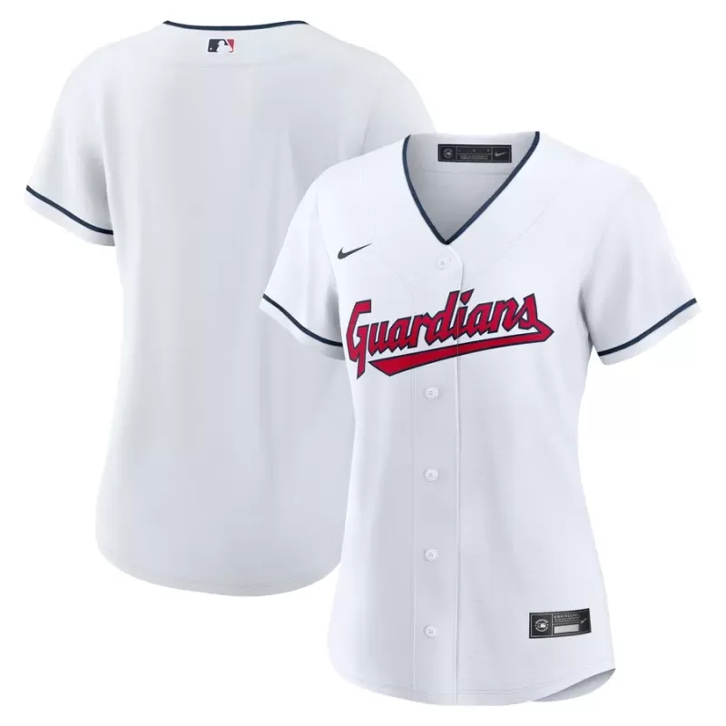 Women's Cleveland Guardians Nike White Home Replica Team Jersey Women's Cleveland Guardians Nike White Home Replica Team Jersey