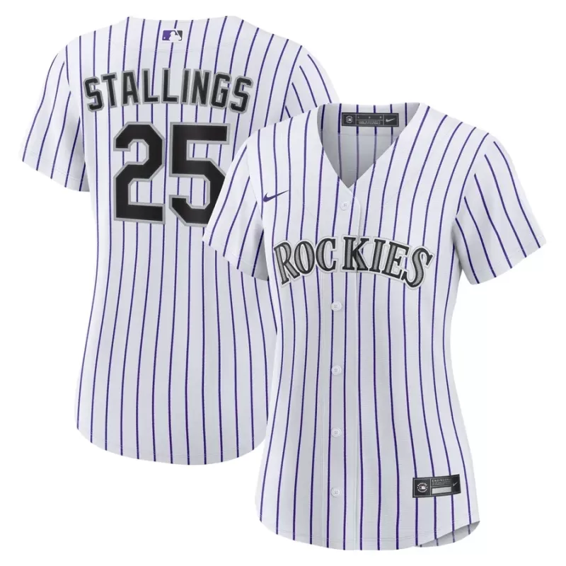 Women's Colorado Rockies Jacob Stallings Nike White Home Replica Jersey Women's Colorado Rockies Jacob Stallings Nike White Home Replica Jersey