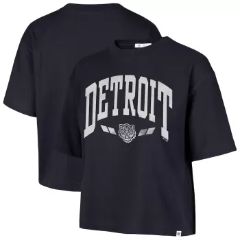 Women's Detroit Tigers '47 Navy City Connect Shale Drop Shoulder Cropped T-Shirt