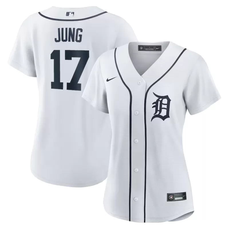 Women's Detroit Tigers Jace Jung Nike White Home Replica Jersey Women's Detroit Tigers Jace Jung Nike White Home Replica Jersey