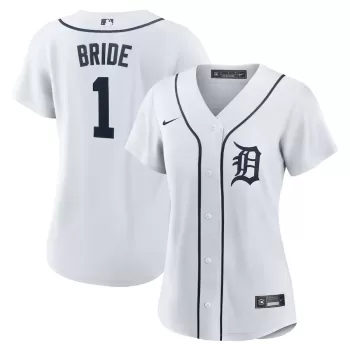 Women's Detroit Tigers Nike White #1 Bride Home Replica Jersey