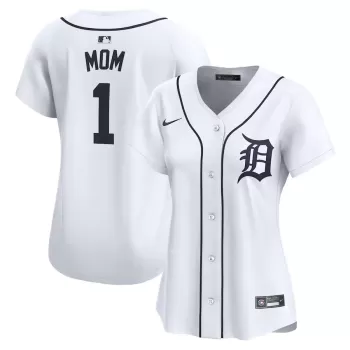 Women's Detroit Tigers Nike White #1 Mom Home Limited Jersey