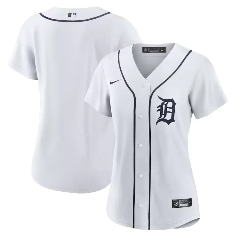 Women's Detroit Tigers Nike White Home Replica Team Jersey Women's Detroit Tigers Nike White Home Replica Team Jersey