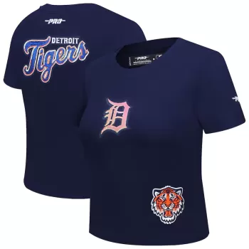 Women's Detroit Tigers Pro Standard Navy Game Day Classics Baby Doll Cropped T-Shirt Women's Detroit Tigers Pro Standard Navy Game Day Classics Baby Doll Cropped T-Shirt