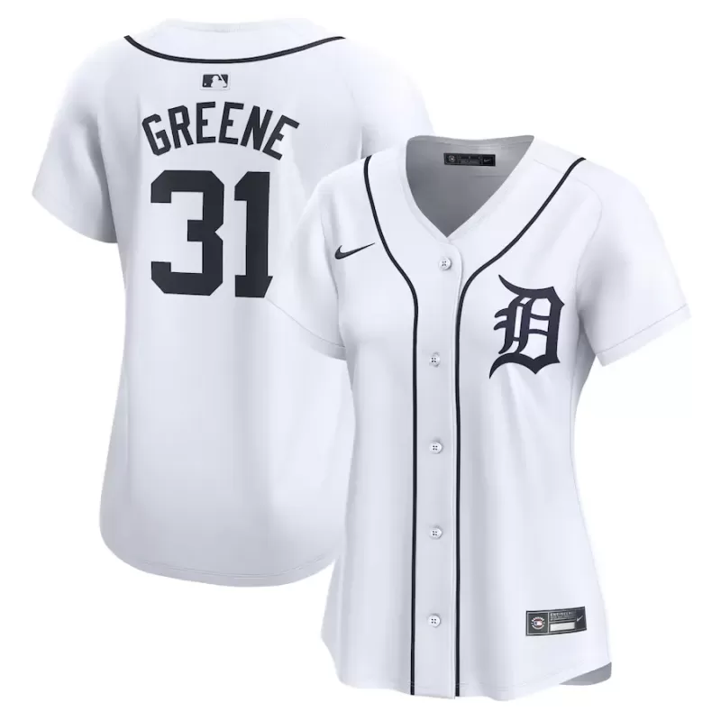 Women's Detroit Tigers Riley Greene Nike White Home Limited Player Jersey Women's Detroit Tigers Riley Greene Nike White Home Limited Player Jersey