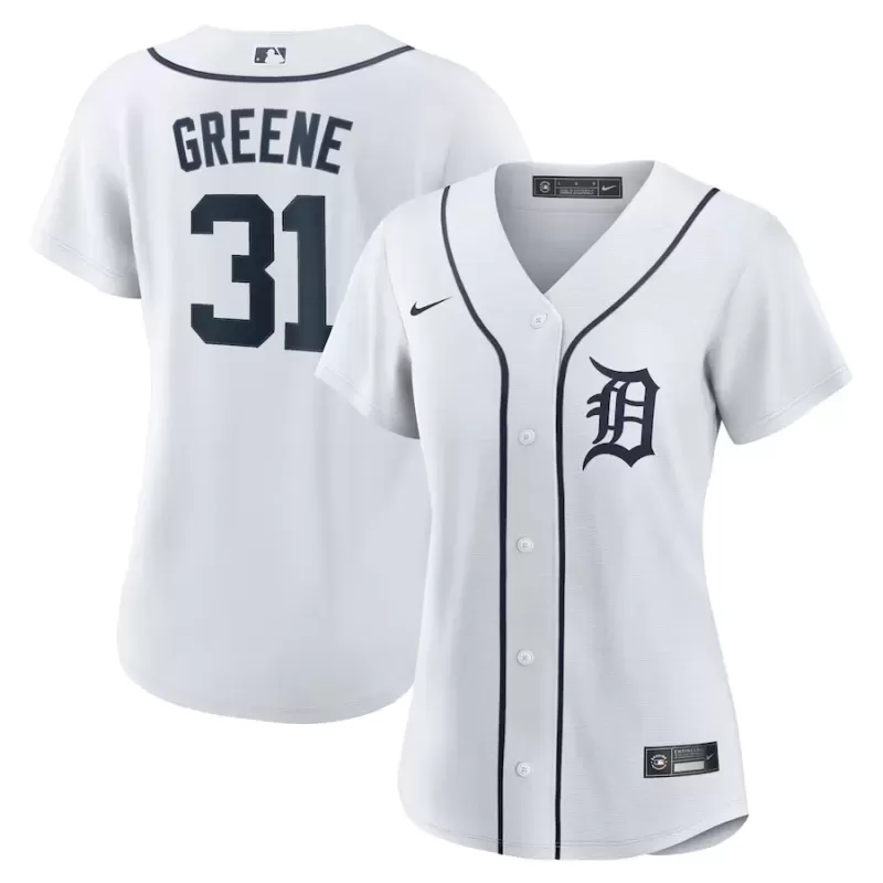 Women's Detroit Tigers Riley Greene Nike White Home Replica Player Jersey
