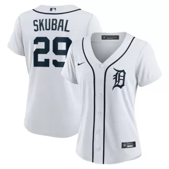 Women's Detroit Tigers Tarik Skubal Nike White Home Replica Player Jersey Women's Detroit Tigers Tarik Skubal Nike White Home Replica Player Jersey