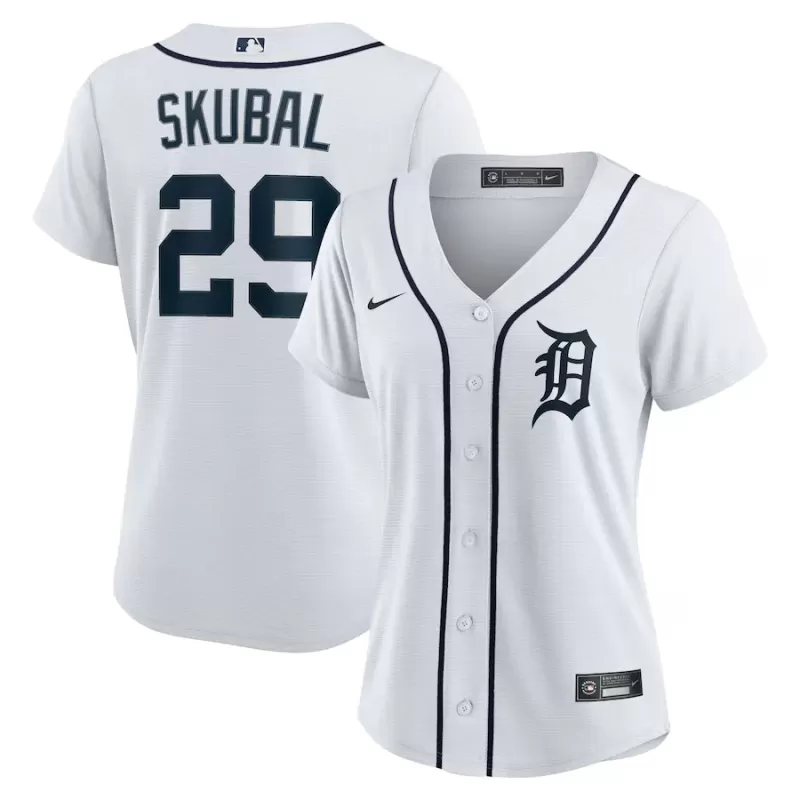 Women's Detroit Tigers Tarik Skubal Nike White Home Replica Player Jersey Women's Detroit Tigers Tarik Skubal Nike White Home Replica Player Jersey