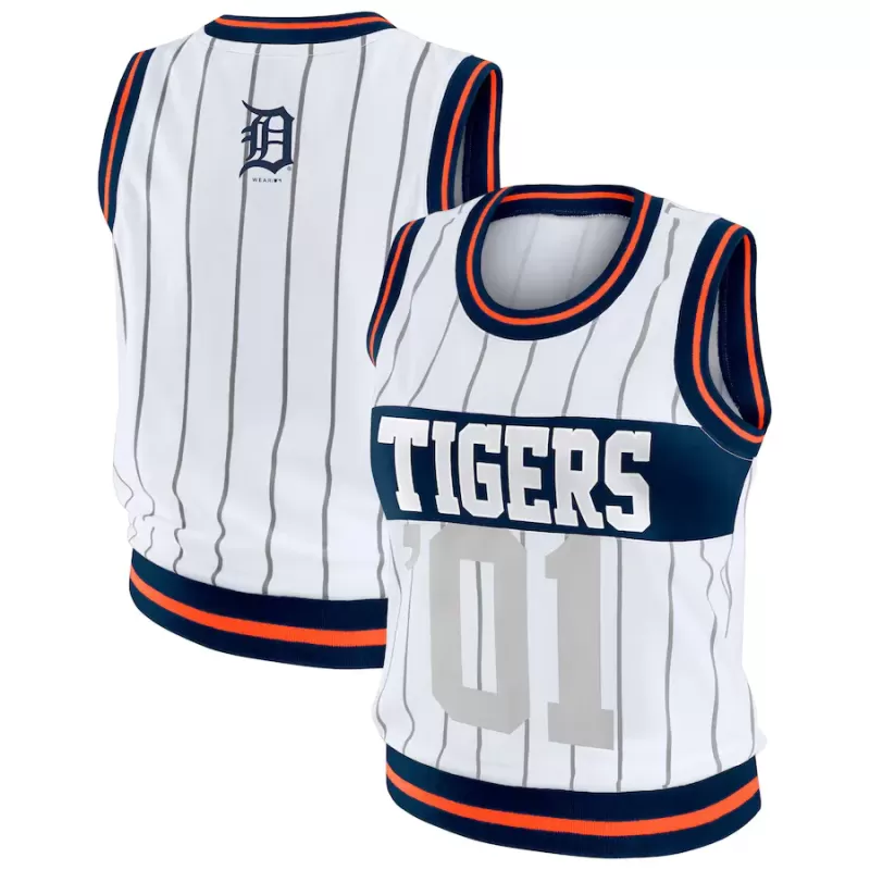 Women's Detroit Tigers WEAR by Erin Andrews White Sporty Tank Top Women's Detroit Tigers WEAR by Erin Andrews White Sporty Tank Top