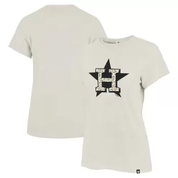 Women's Houston Astros '47 Oatmeal Panthera Frankie T-Shirt Women's Houston Astros '47 Oatmeal Panthera Frankie T-Shirt