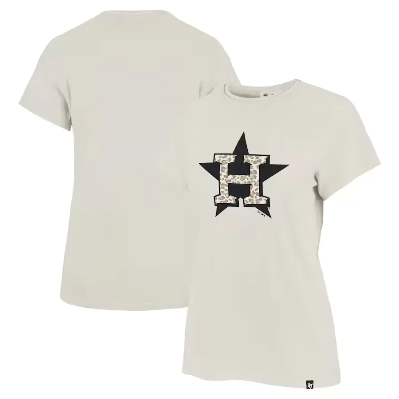 Women's Houston Astros '47 Oatmeal Panthera Frankie T-Shirt Women's Houston Astros '47 Oatmeal Panthera Frankie T-Shirt