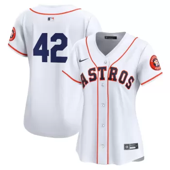 Women's Houston Astros Nike White 2024 Jackie Robinson Day Home Limited Jersey Women's Houston Astros Nike White 2024 Jackie Robinson Day Home Limited Jersey
