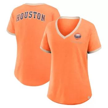 Women's Houston Astros Fanatics Orange Binge Worthy Stadium Slub V-Neck T-Shirt Women's Houston Astros Fanatics Orange Binge Worthy Stadium Slub V-Neck T-Shirt