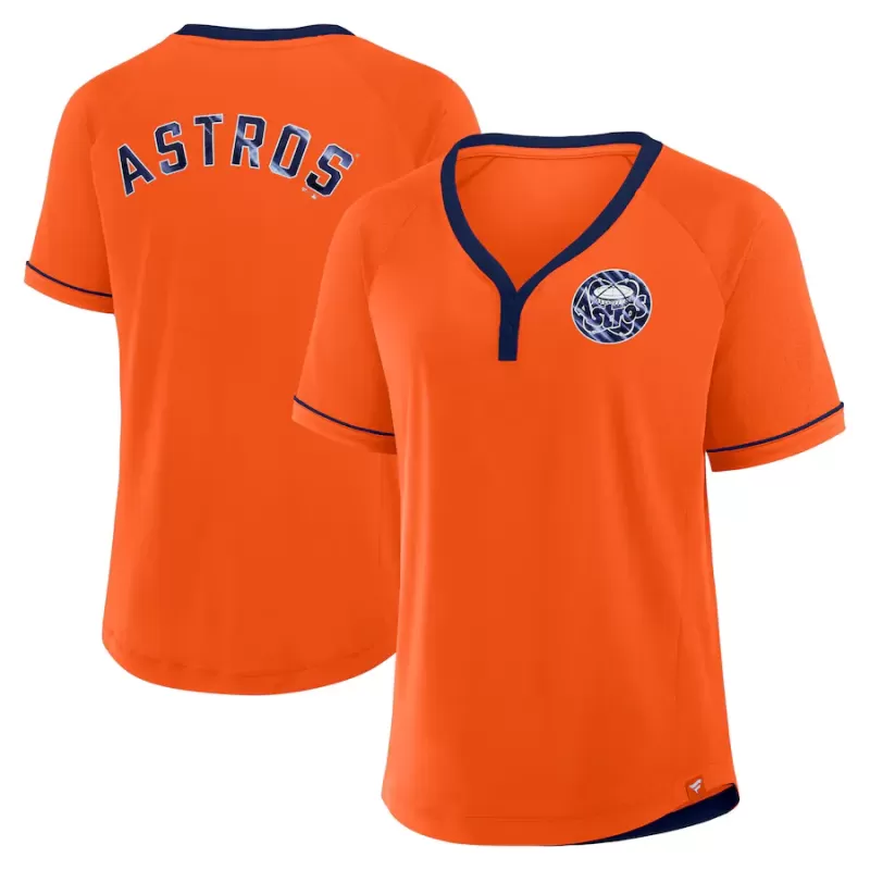 Women's Houston Astros Fanatics Orange Cooperstown Collection League Diva Raglan V-Neck T-Shirt Women's Houston Astros Fanatics Orange Cooperstown Collection League Diva Raglan V-Neck T-Shirt
