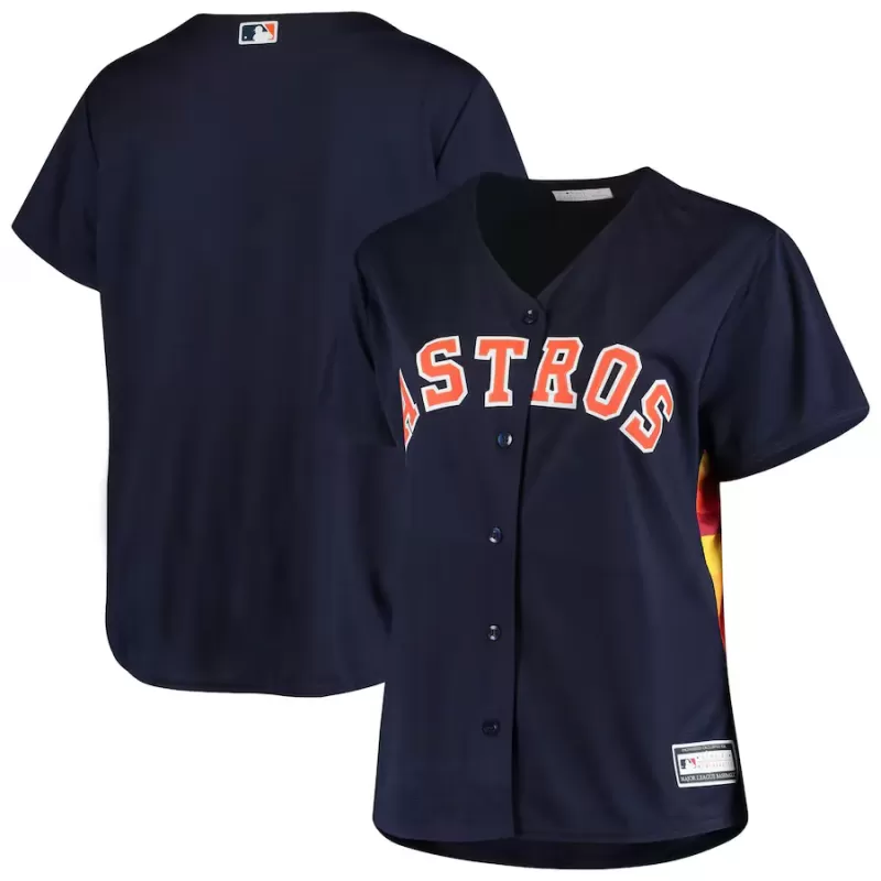 Women's Houston Astros Navy Plus Size Sanitized Replica Team Jersey Women's Houston Astros Navy Plus Size Sanitized Replica Team Jersey