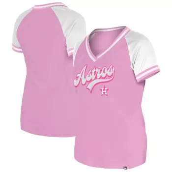 Women's Houston Astros New Era Light Pink Gameday V-Neck T-Shirt Women's Houston Astros New Era Light Pink Gameday V-Neck T-Shirt