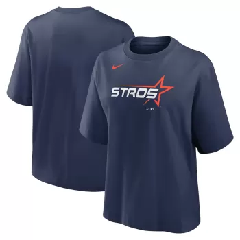 Women's Houston Astros Nike Navy 2025 City Connect Logo Boxy T-Shirt Women's Houston Astros Nike Navy 2025 City Connect Logo Boxy T-Shirt