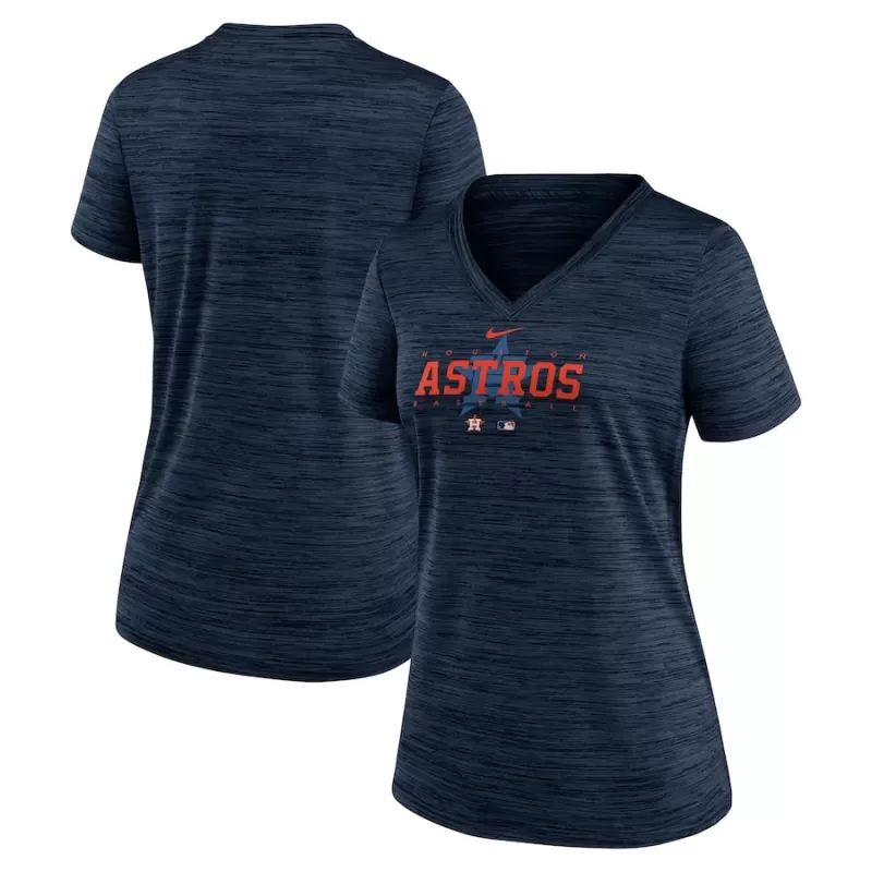 Women's Houston Astros Nike Navy Authentic Collection Velocity Practice Performance V-Neck T-Shirt Women's Houston Astros Nike Navy Authentic Collection Velocity Practice Performance V-Neck T-Shirt