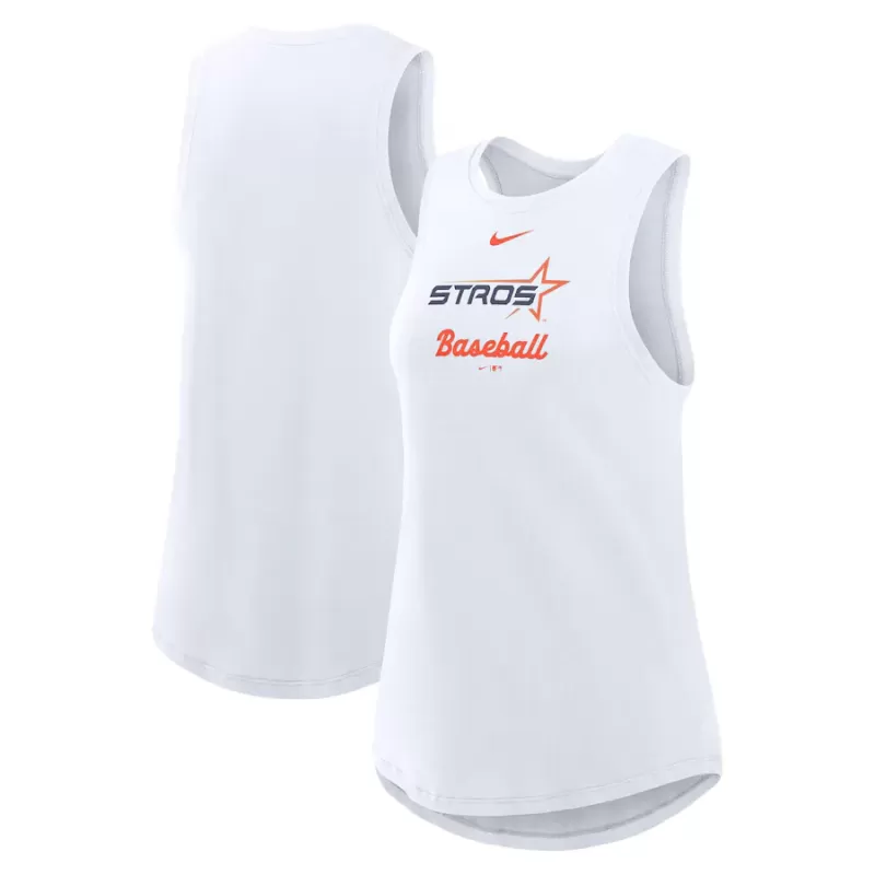 Women's Houston Astros Nike White 2025 City Connect Tri-Code High Neck Performance Tank Top Women's Houston Astros Nike White 2025 City Connect Tri-Code High Neck Performance Tank Top