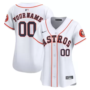 Women's Houston Astros Nike White Home Limited Custom Jersey Women's Houston Astros Nike White Home Limited Custom Jersey