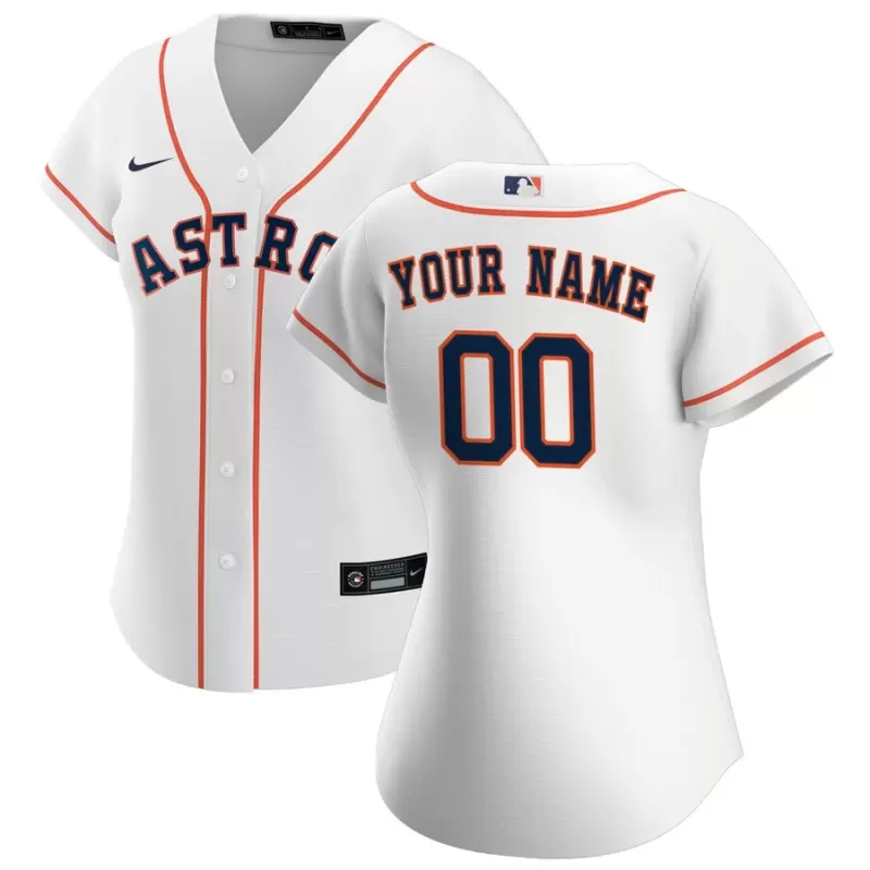 Women's Houston Astros Nike White Home Replica Custom Jersey Women's Houston Astros Nike White Home Replica Custom Jersey
