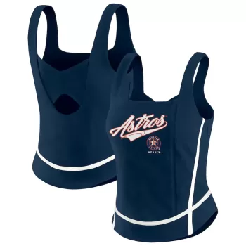 Women's Houston Astros WEAR by Erin Andrews Navy Square Neck Tank Top Women's Houston Astros WEAR by Erin Andrews Navy Square Neck Tank Top
