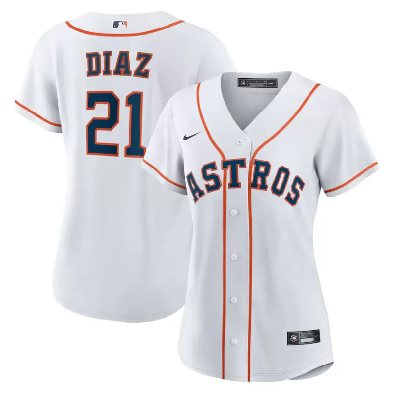 Women's Houston Astros Yainer Diaz Nike White Home Replica Jersey Women's Houston Astros Yainer Diaz Nike White Home Replica Jersey