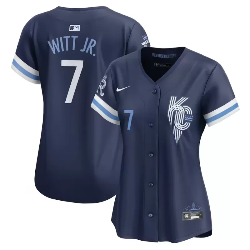 Women's Kansas City Royals Bobby Witt Jr. Nike Navy City Connect Limited Player Jersey Women's Kansas City Royals Bobby Witt Jr. Nike Navy City Connect Limited Player Jersey