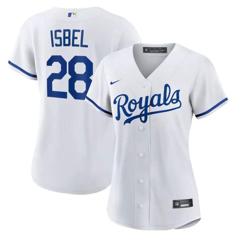 Women's Kansas City Royals Kyle Isbel Nike White Home Replica Jersey Women's Kansas City Royals Kyle Isbel Nike White Home Replica Jersey