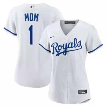 Women's Kansas City Royals Nike White #1 Mom Home Replica Jersey Women's Kansas City Royals Nike White #1 Mom Home Replica Jersey