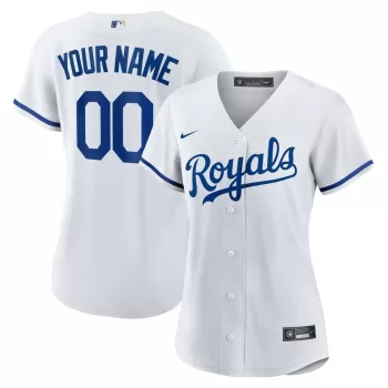 Women's Kansas City Royals Nike White Replica Custom Jersey Women's Kansas City Royals Nike White Replica Custom Jersey