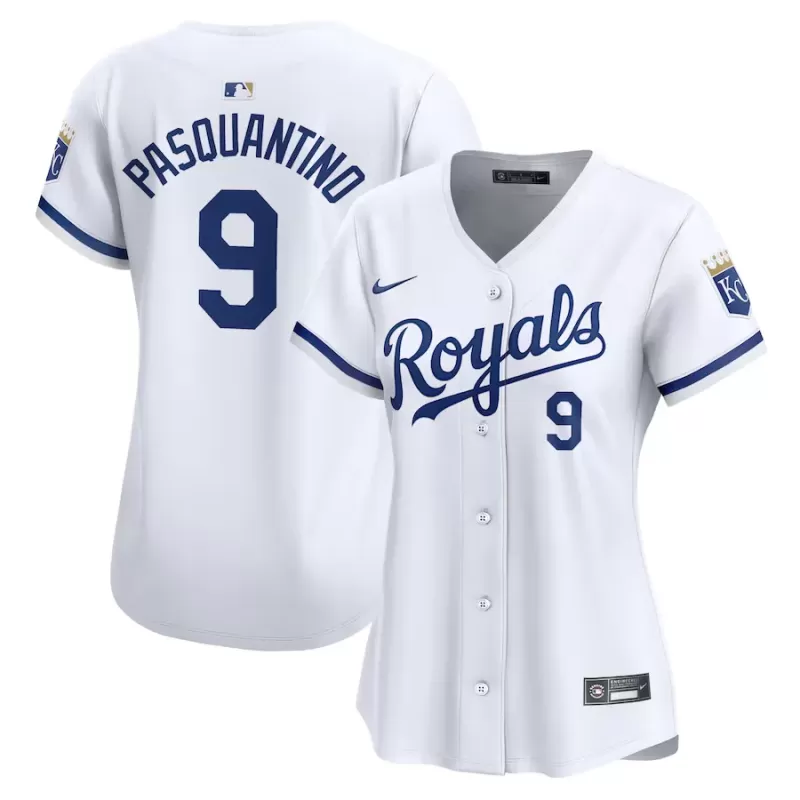 Women's Kansas City Royals Vinnie Pasquantino Nike White Home Limited Player Jersey Women's Kansas City Royals Vinnie Pasquantino Nike White Home Limited Player Jersey