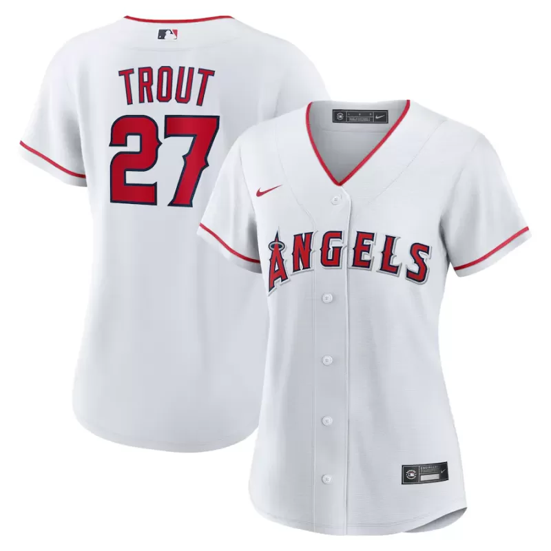 Women's Los Angeles Angels Mike Trout Nike White Home Replica Player Jersey Women's Los Angeles Angels Mike Trout Nike White Home Replica Player Jersey