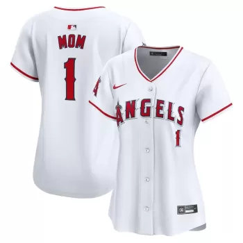 Women's Los Angeles Angels Nike White #1 Mom Home Limited Jersey Women's Los Angeles Angels Nike White #1 Mom Home Limited Jersey