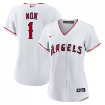 Women's Los Angeles Angels Nike White #1 Mom Home Replica Jersey Women's Los Angeles Angels Nike White #1 Mom Home Replica Jersey