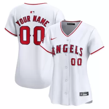 Women's Los Angeles Angels Nike White Home Limited Custom Jersey Women's Los Angeles Angels Nike White Home Limited Custom Jersey