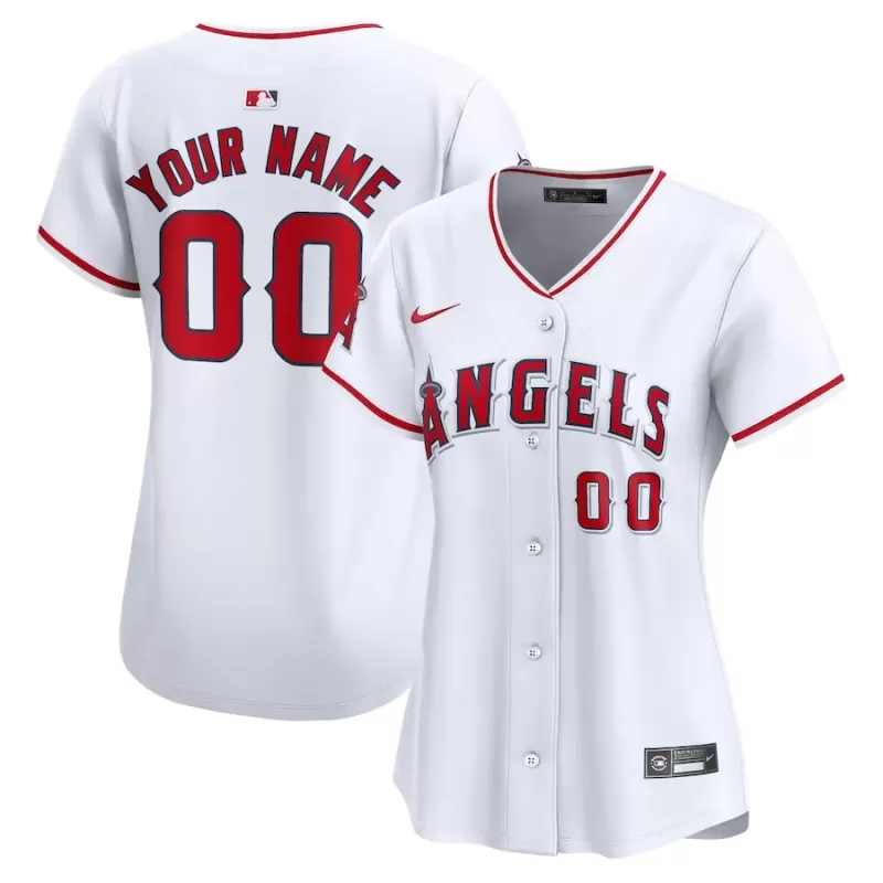 Women's Los Angeles Angels Nike White Home Limited Custom Jersey Women's Los Angeles Angels Nike White Home Limited Custom Jersey