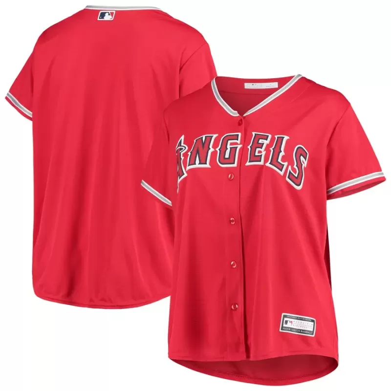 Women's Los Angeles Angels Red Plus Size Alternate Replica Team Jersey Women's Los Angeles Angels Red Plus Size Alternate Replica Team Jersey